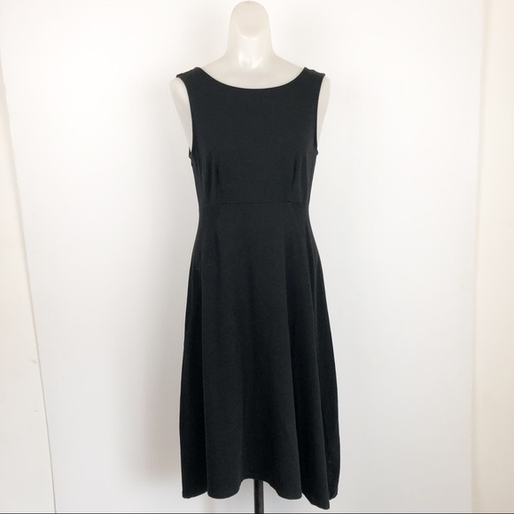 Eileen Fisher Organic Cotton Black v back Dress XSmall - Picture 1 of 6